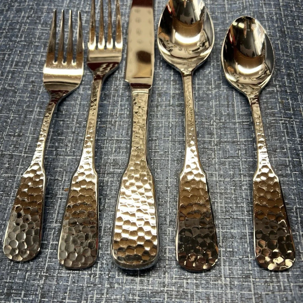 Tools of the Trade TOT25 Flatware Hammered 5 Piece Place Setting Stainless Japan